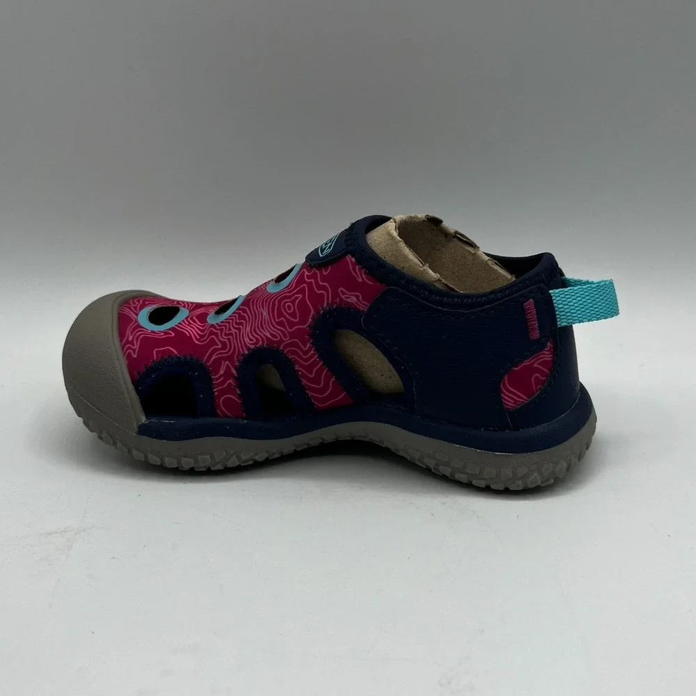 KEEN Kids Stingray Blue Depths Festival Fuchsia Waterproof Sandals Size 8‎